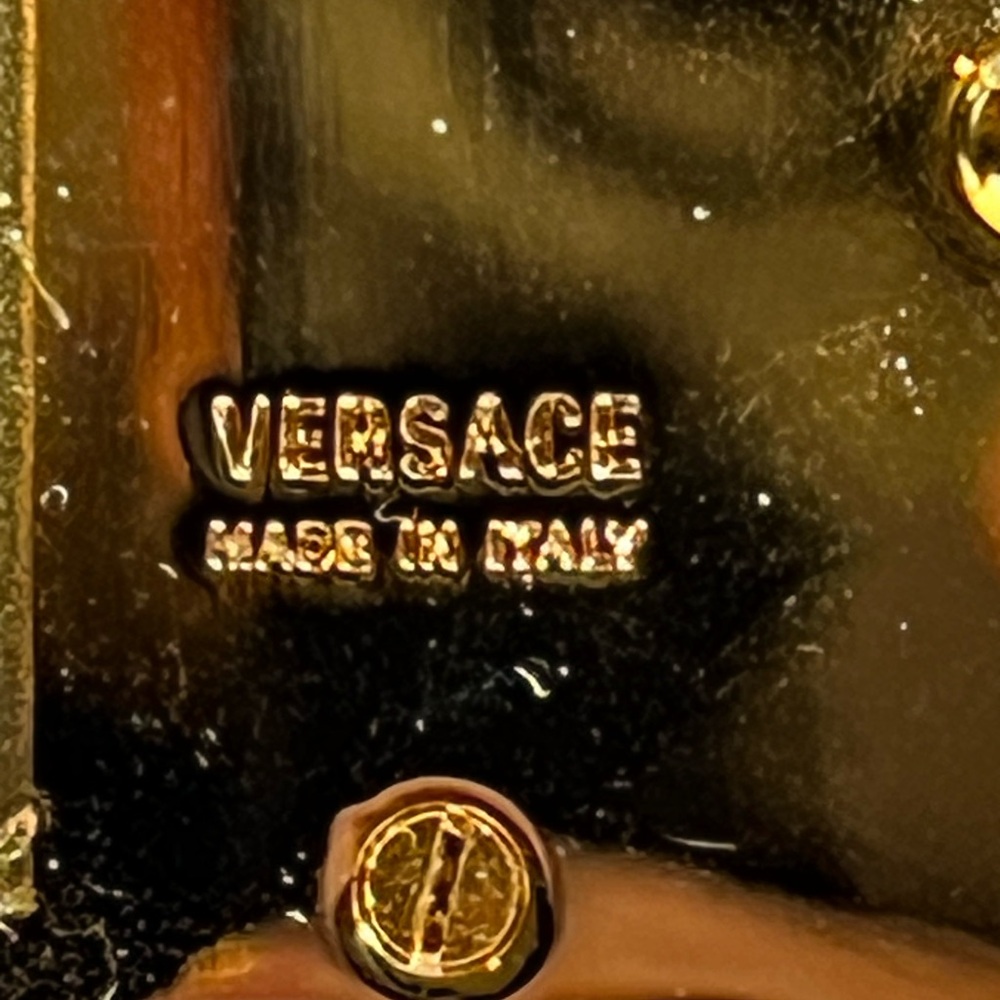 Versace Black Belt with Gold Medusa Accent - Picture 6 of 7